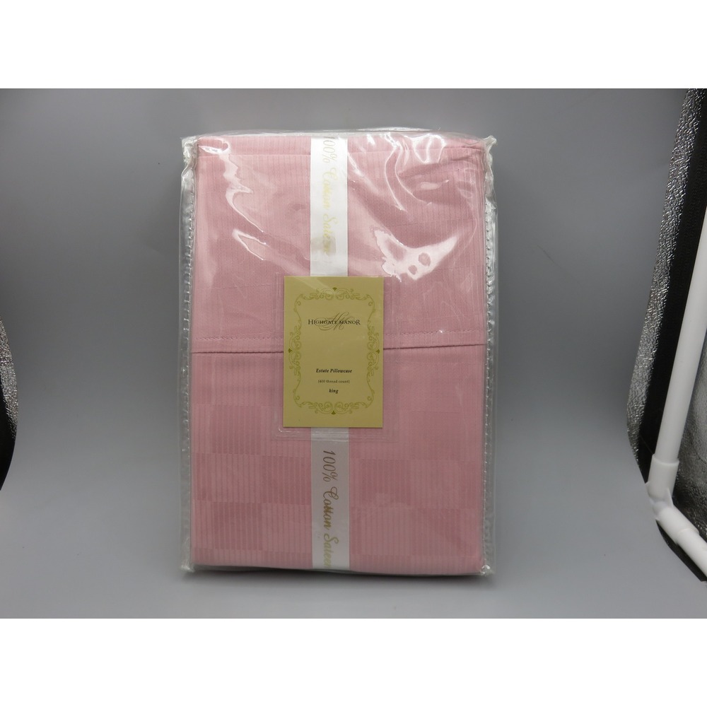 Highgate Manor Estate King Pillowcase Set 400 TC 100% Cotton Sateen Pink 2pc